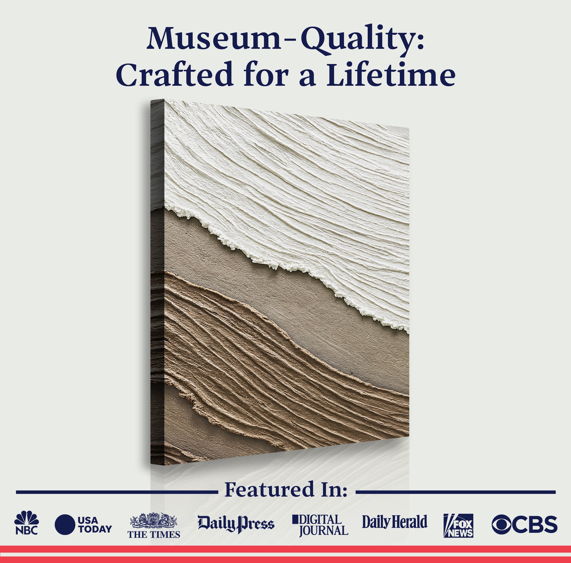 Neutral Waves Abstract Wall Art II