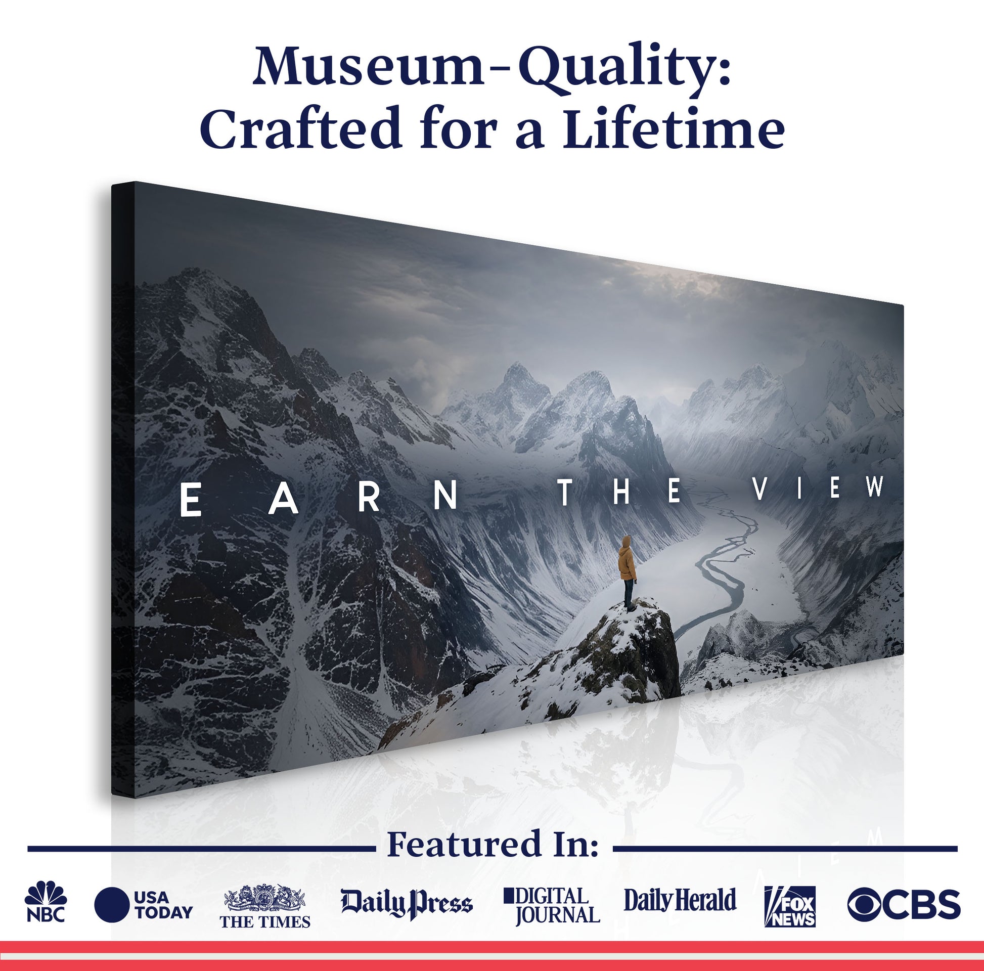 Earn The View Motivational  Wall Sign
