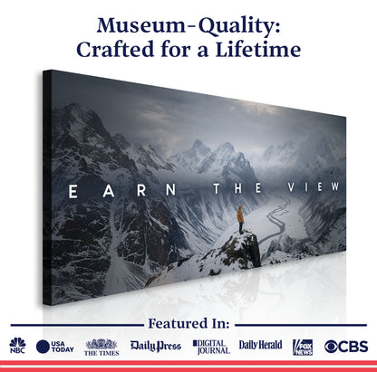 Earn The View Motivational  Wall Sign