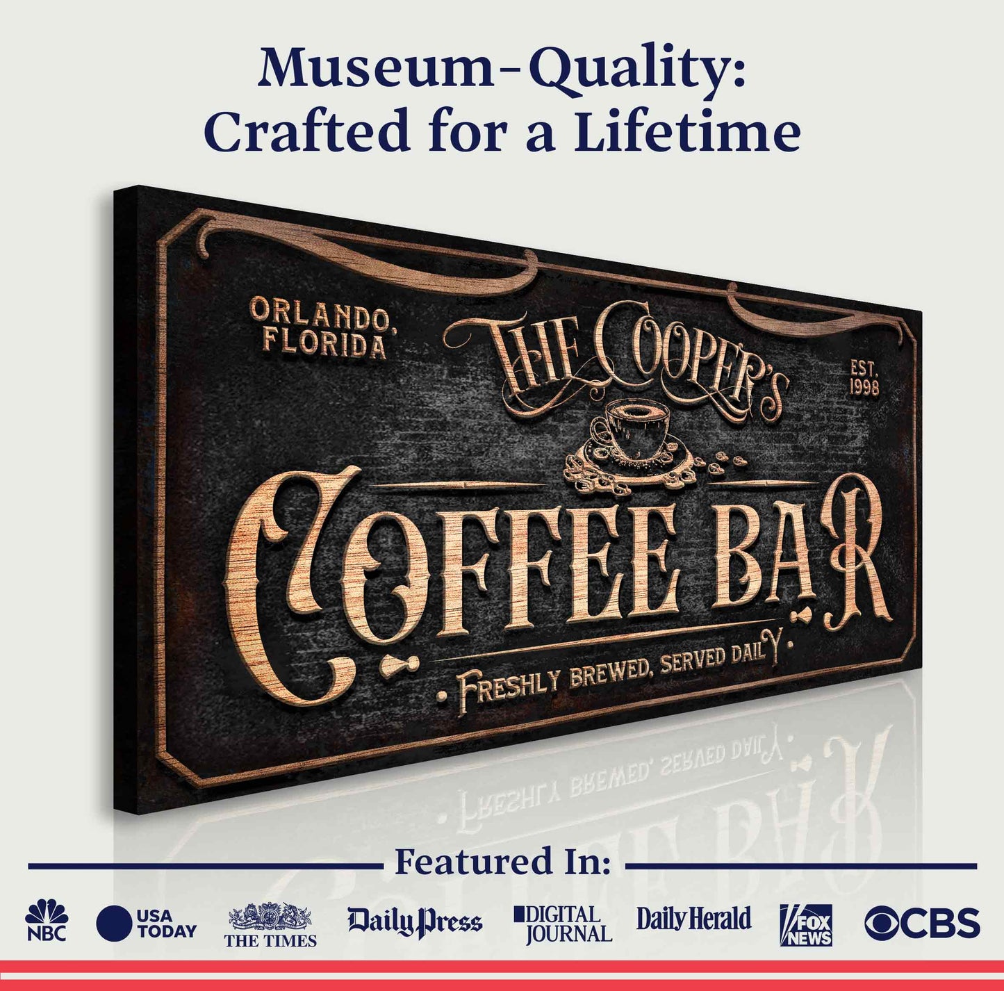 Personalized Coffee Bar Sign V - Image by Tailored Canvases