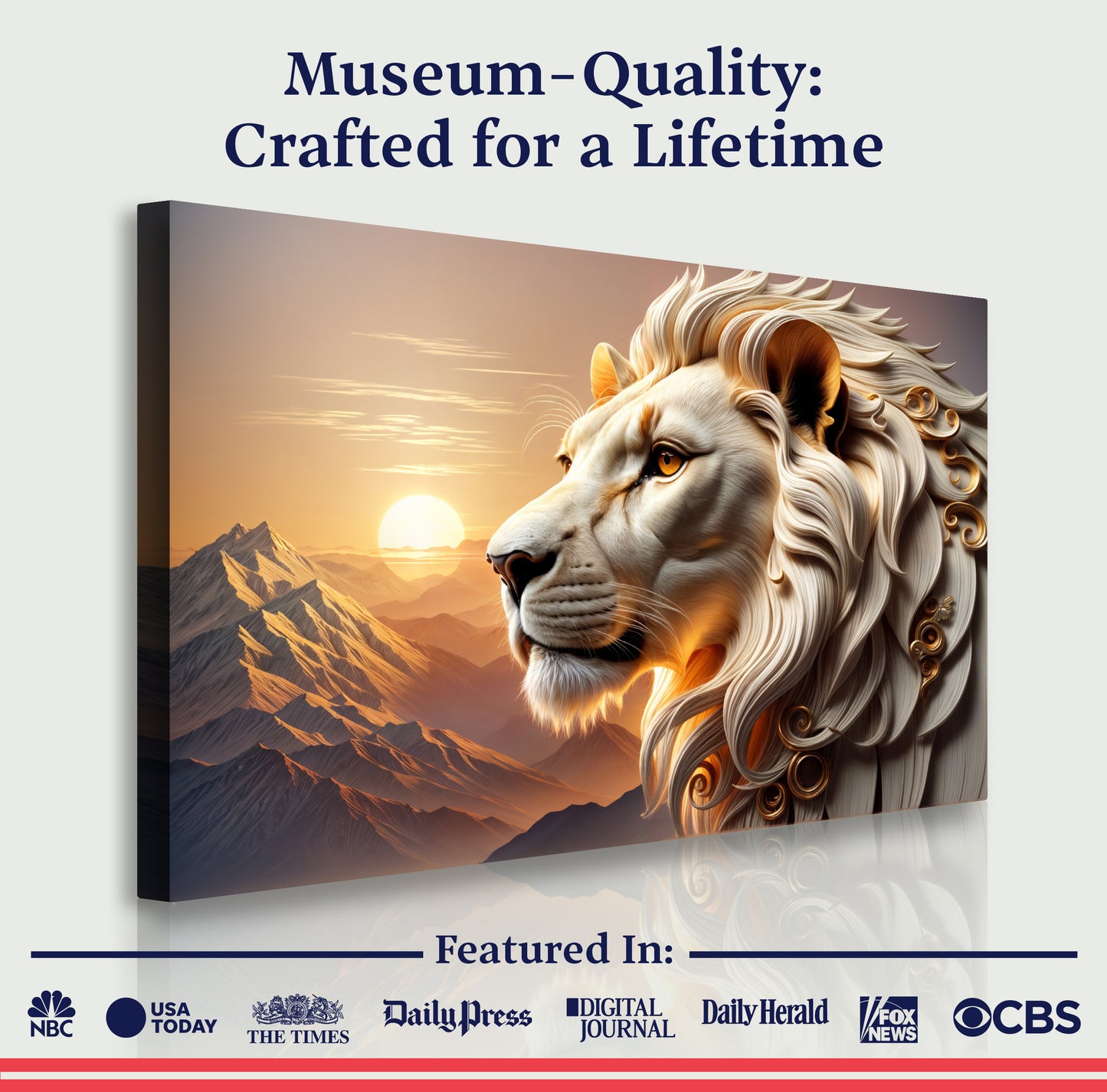 3D Majestic Lion Wall Art IV