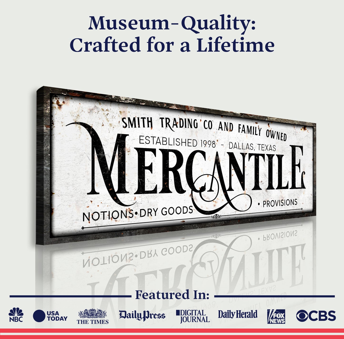 Family Owned Mercantile Sign