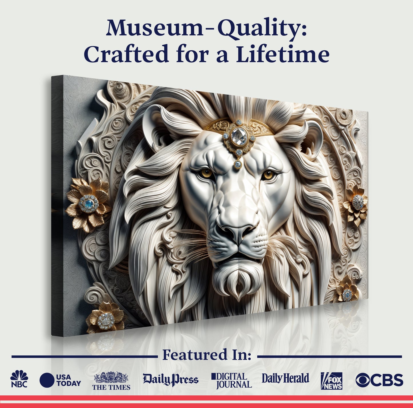 3D Majestic Lion Wall Art II