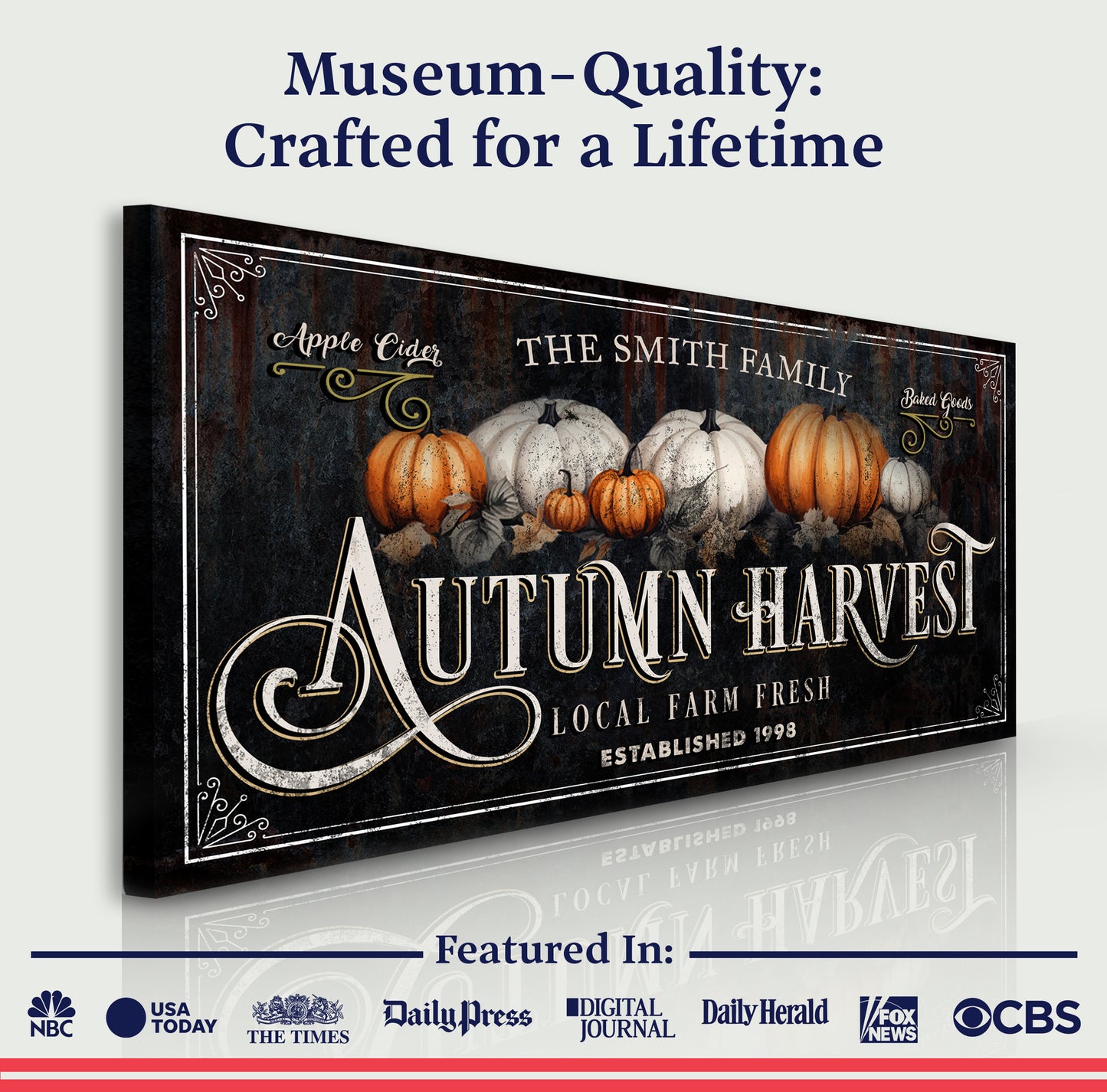 Family Autumn Harvest Thanksgiving Sign