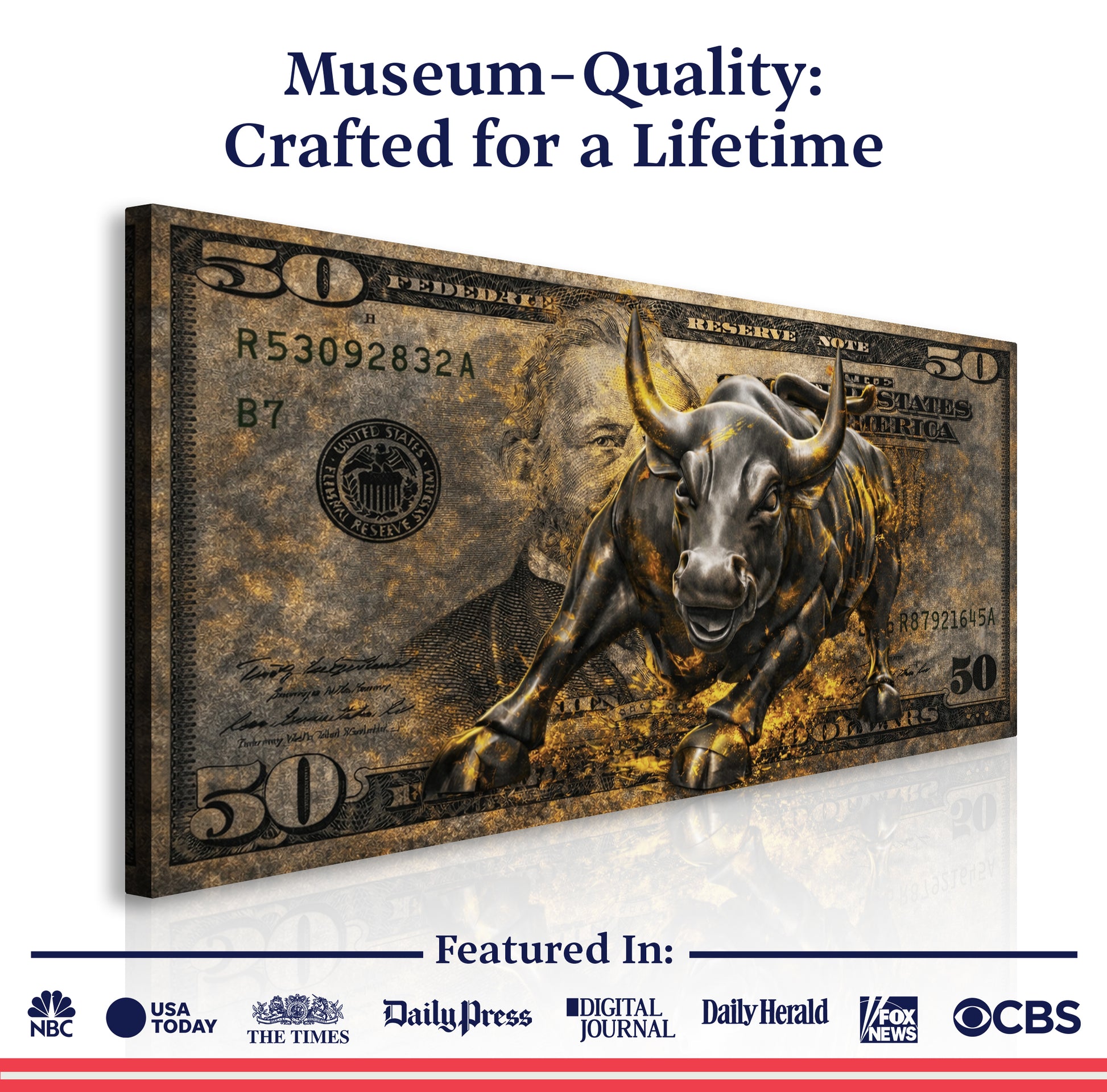 Golden Black Bull Wall Sign