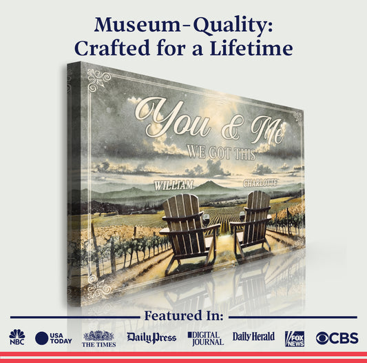 Vineyard Themed We Got This Couple Sign - Image by Tailored Canvases