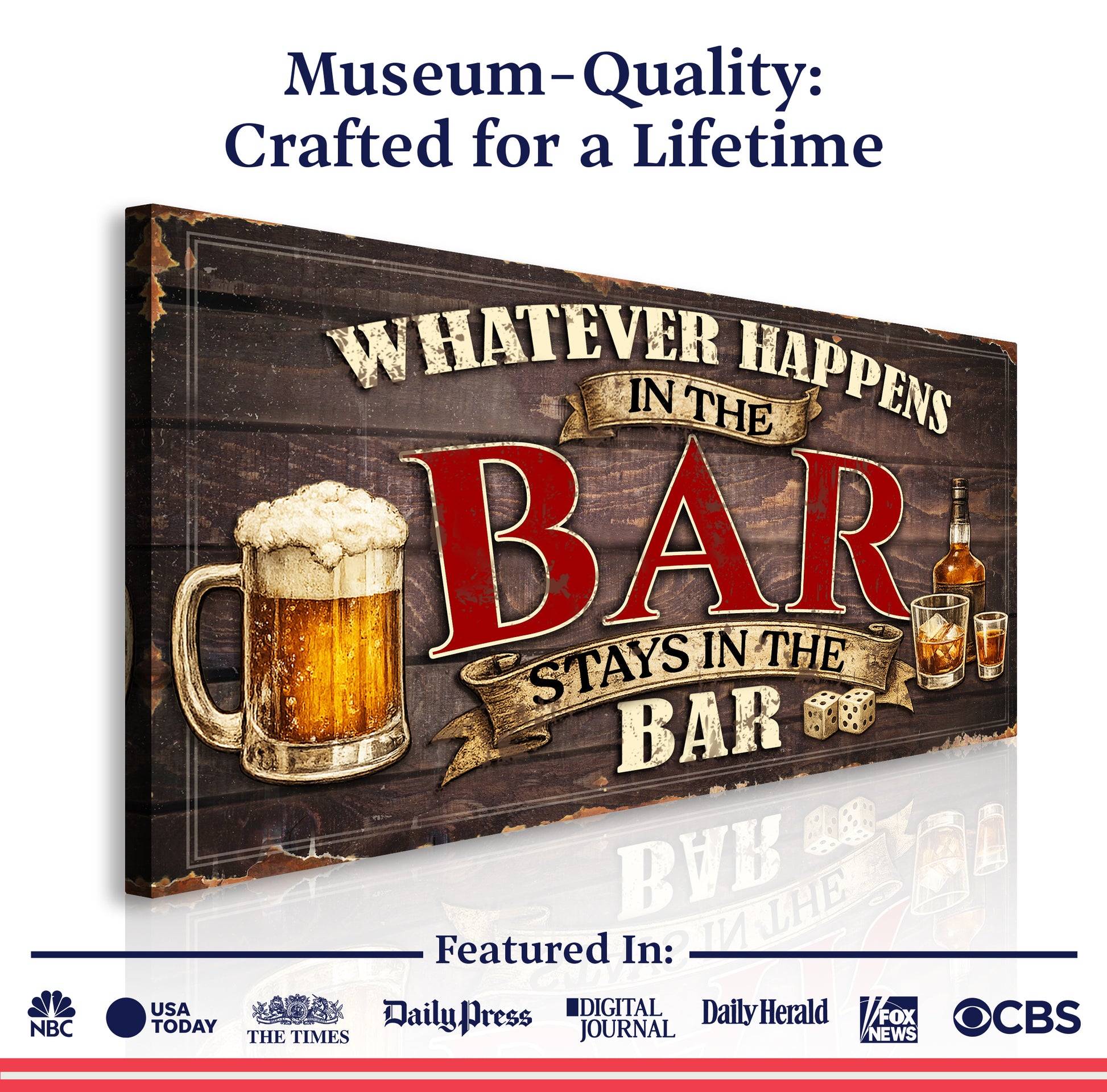 What Happens in the Bar Wall Sign