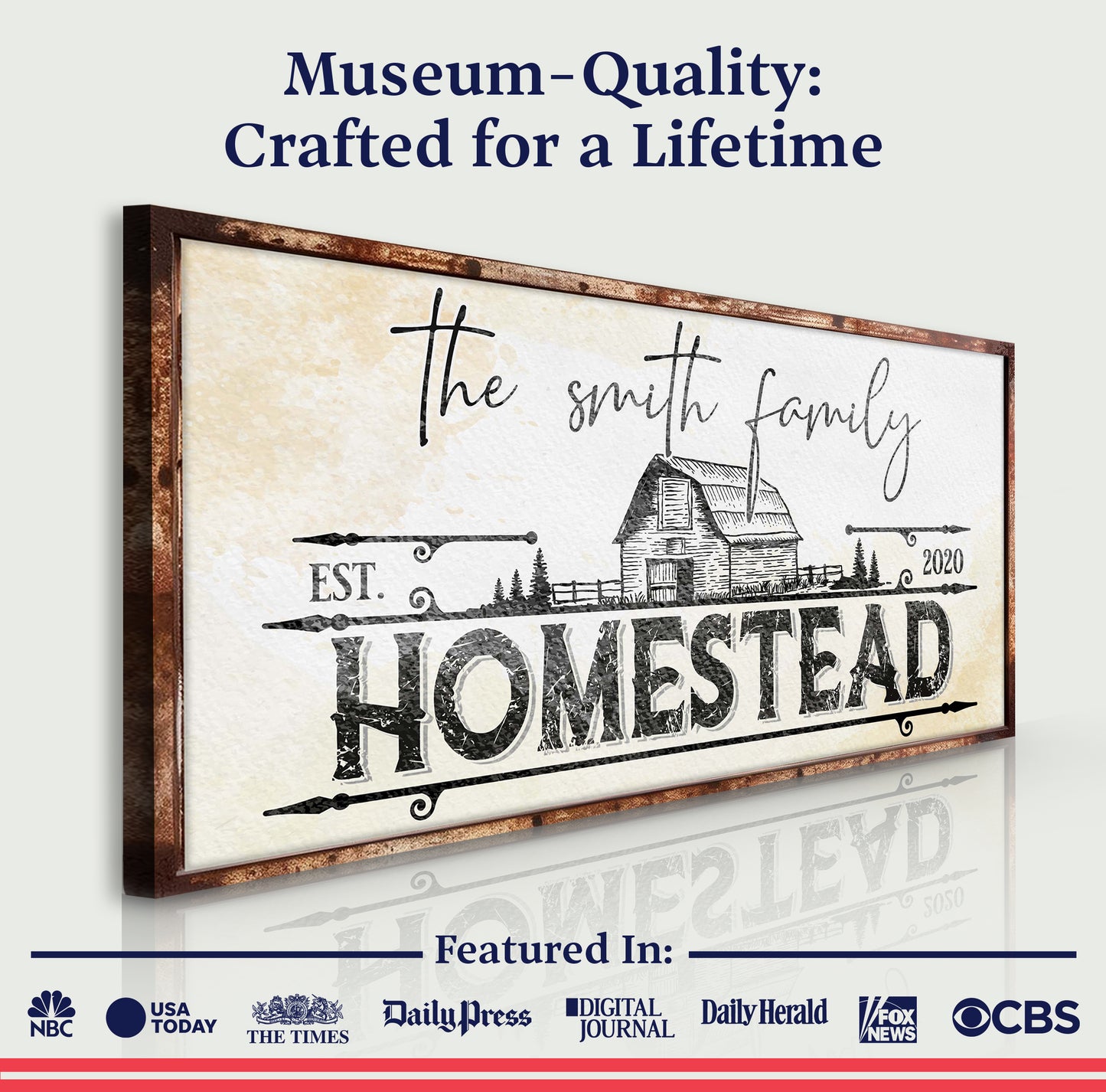 Family Vintage Rust Homestead Sign