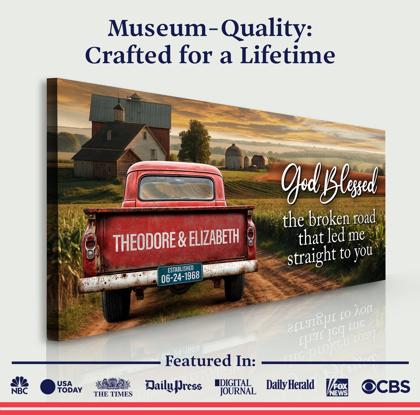 Custom Vintage Truck Couple Sign