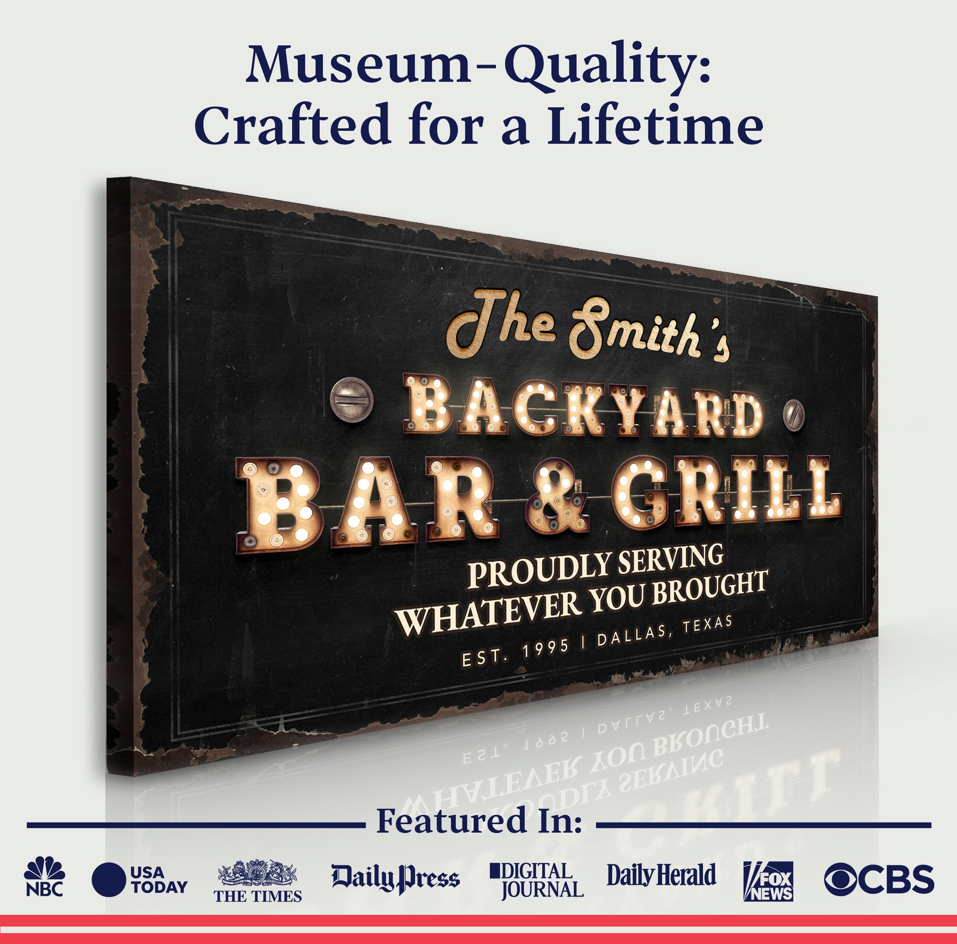 Backyard Bar & Grill Sign XVIII Specs - Image by Tailored Canvases