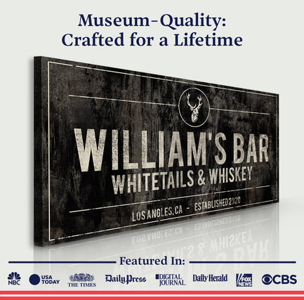 Whitetails and Whiskey Sign - Image by Tailored Canvases