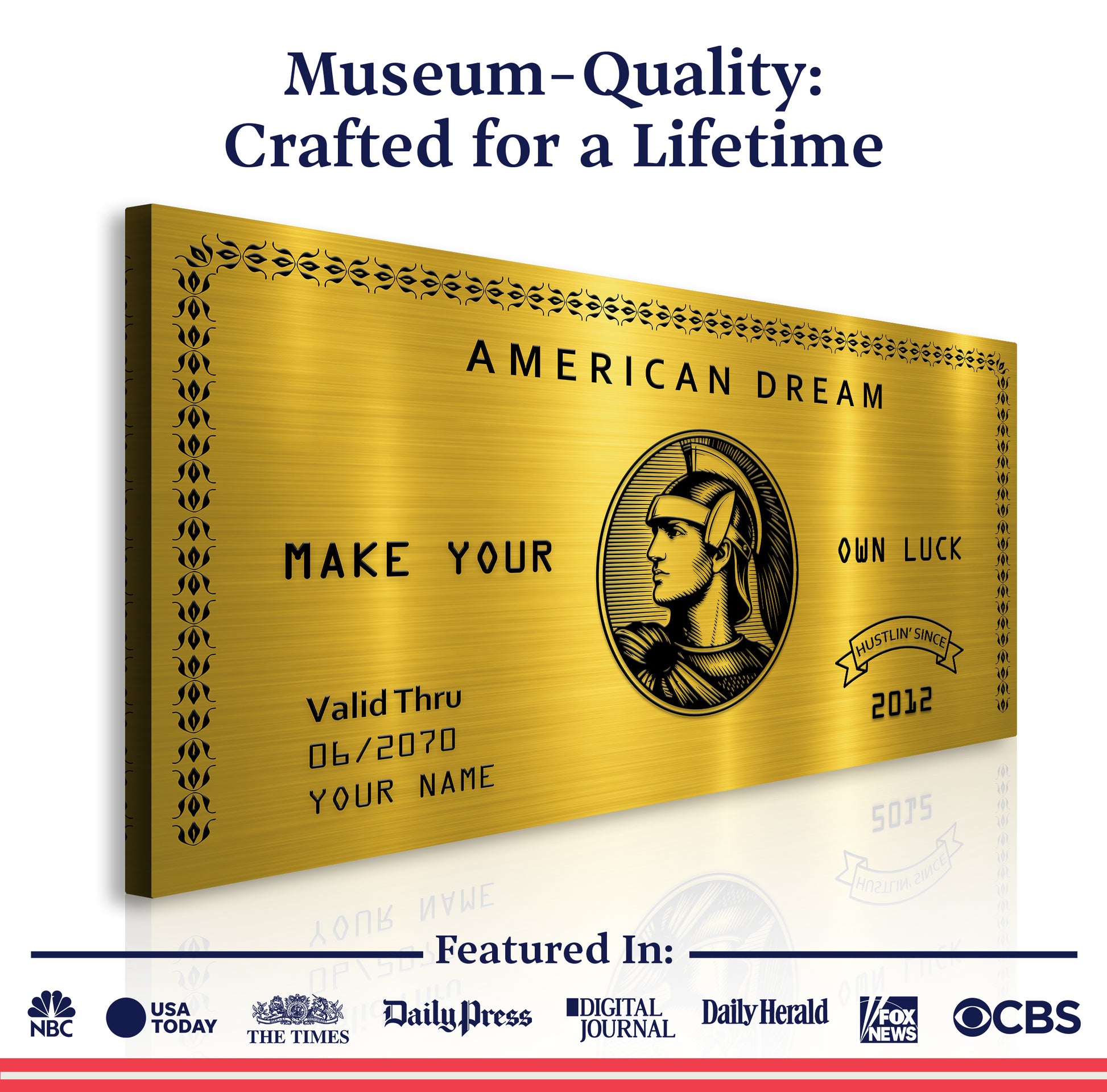 Personalized American Dream “Make Your Own Luck” Wall Sign IV