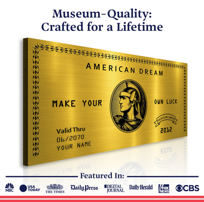 Personalized American Dream “Make Your Own Luck” Wall Sign IV