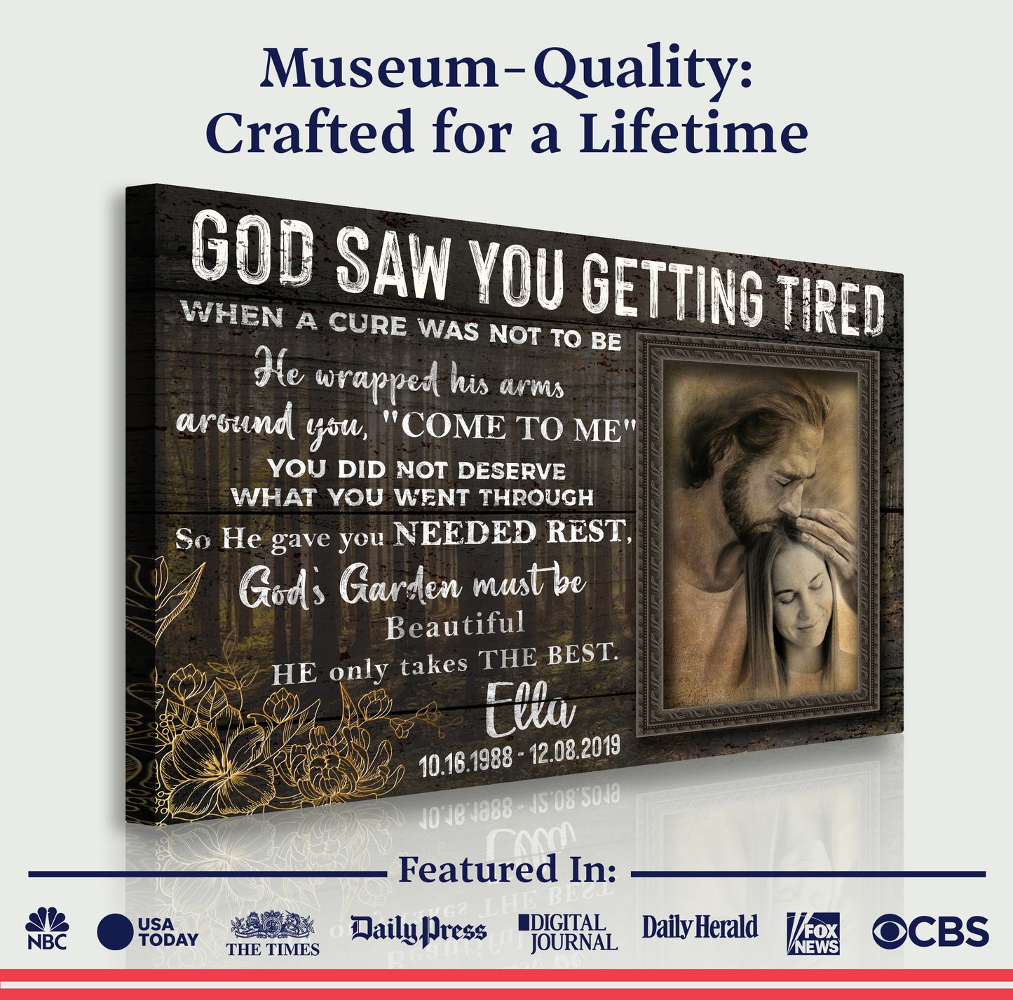 Personalized God Saw You Getting Tired Memorial Sign