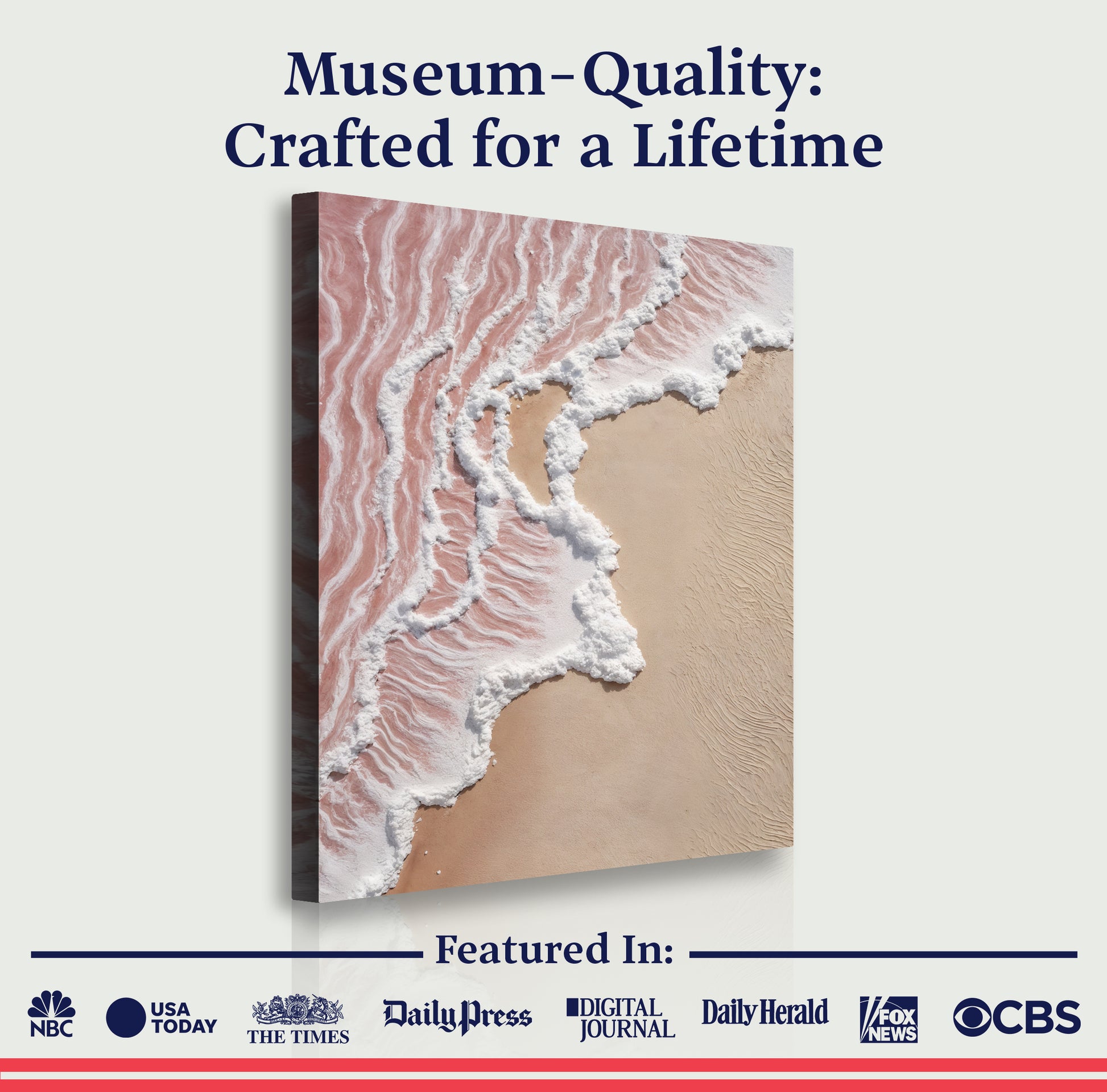 Abstract Pink Blushing Waves Wall Art