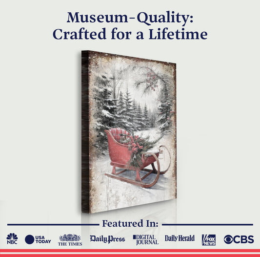 Vintage Christmas Sledge Wall Art