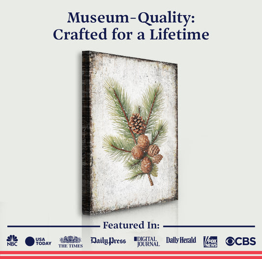 Vintage Winter Pine Cone Christmas Wall Art IV | Image by Tailored Canvases