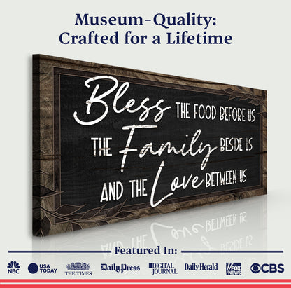 Bless The Food Before Us And The Love Between Us Sign III - Image by Tailored Canvases