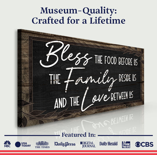 Bless The Food Before Us And The Love Between Us Sign III - Image by Tailored Canvases