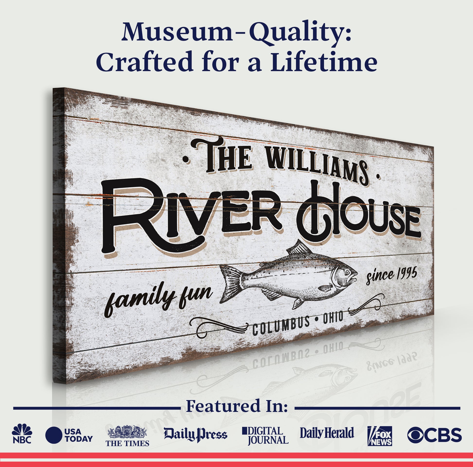 Personalized River House Sign Quality - Image by Tailored Canvases