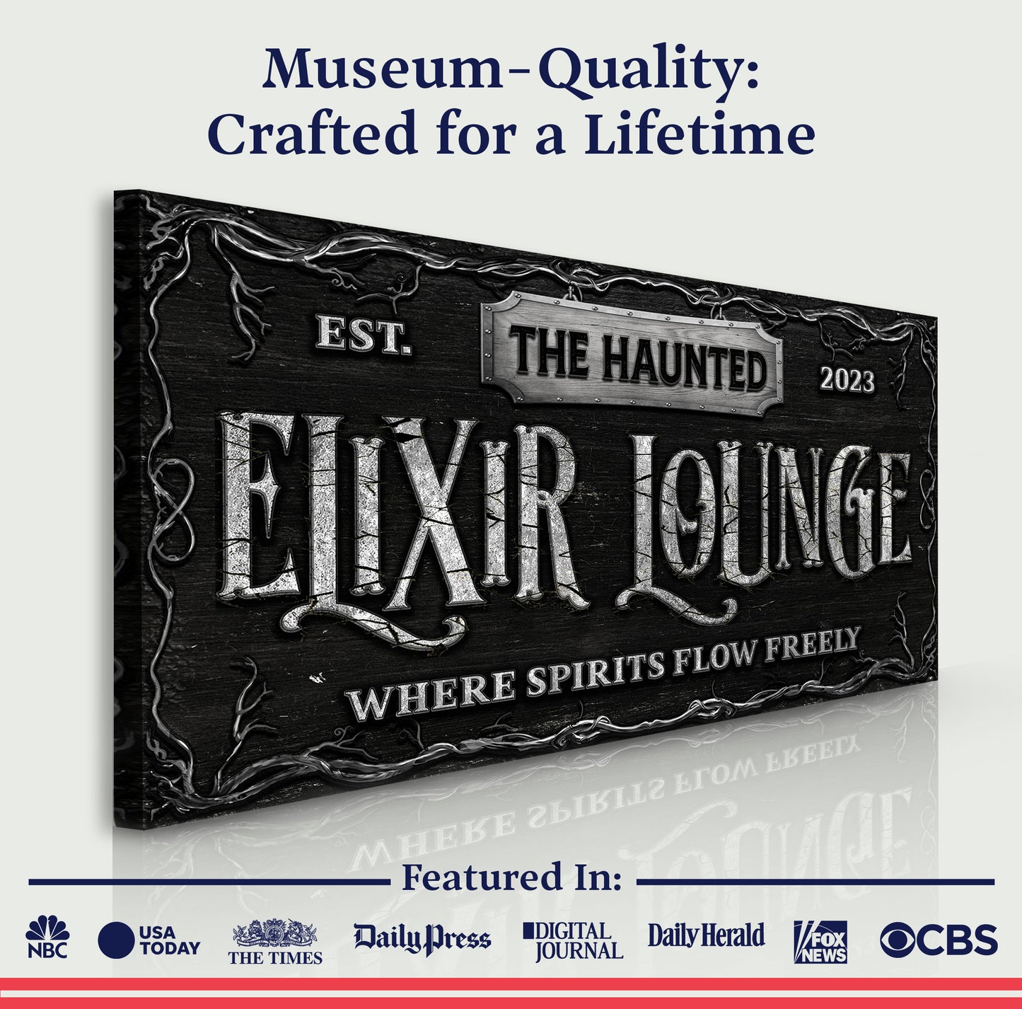 The Haunted Elixir Lounge Halloween Sign