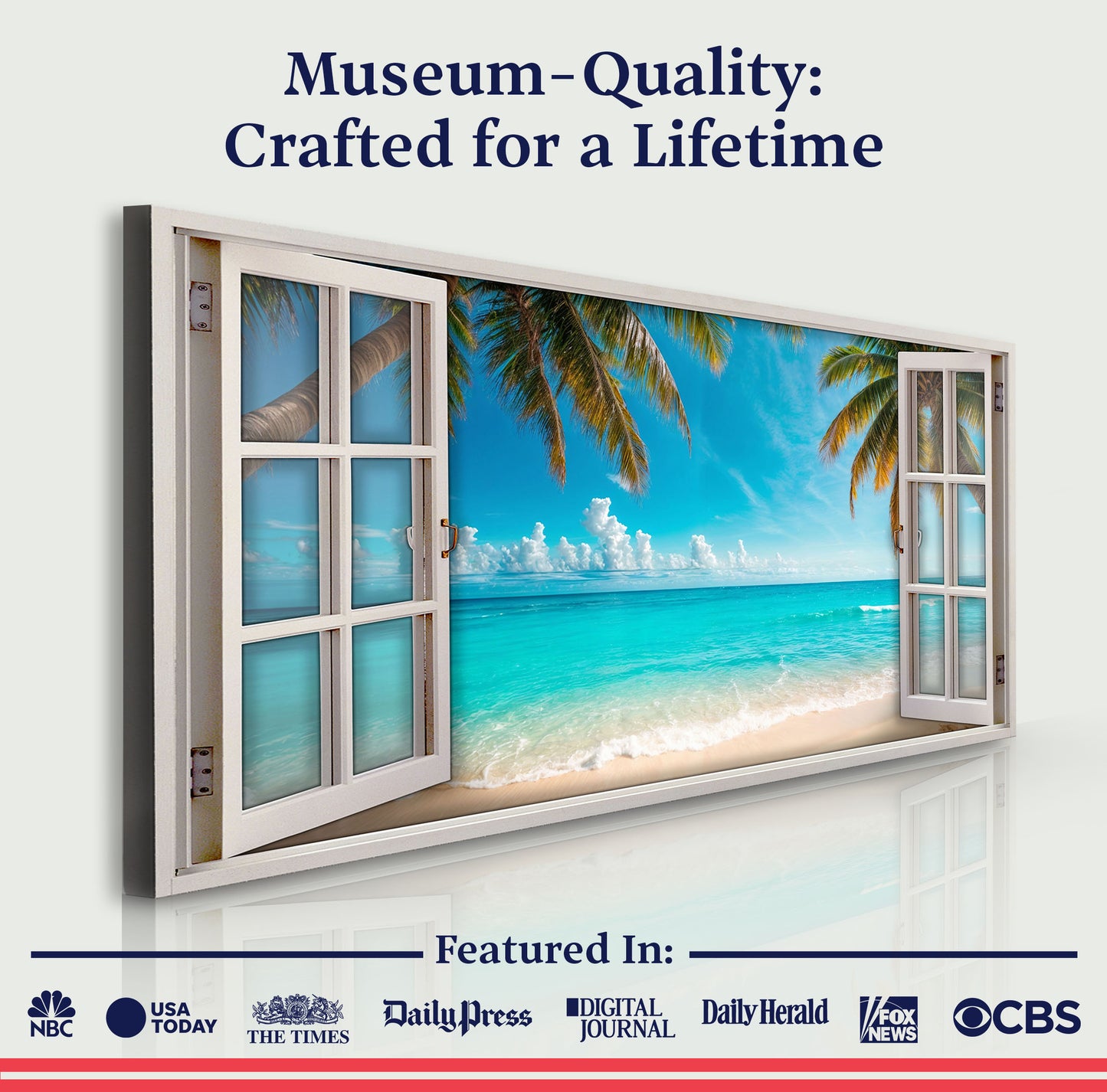 Coconut Palm Beach Window Scenery Wall Art