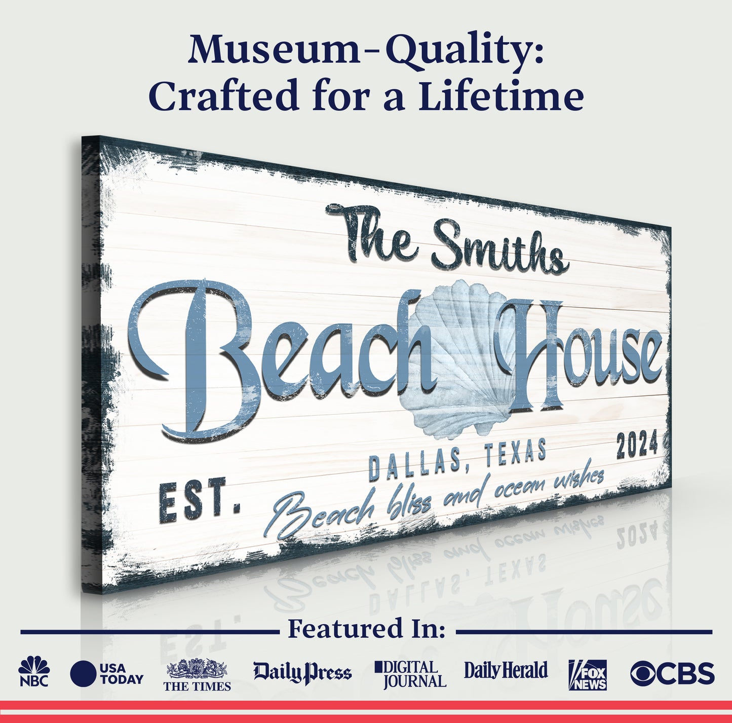 Personalized Beach House Sign IV Quality - Image by Tailored Canvases