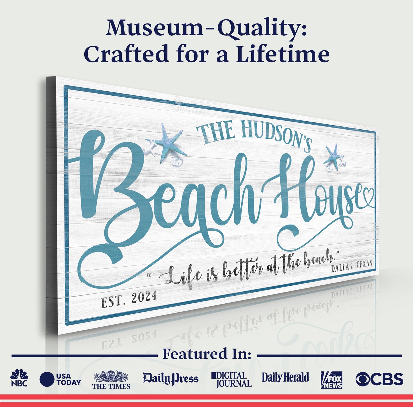 Personalized Beach House Sign II Quality - Image by Tailored Canvases