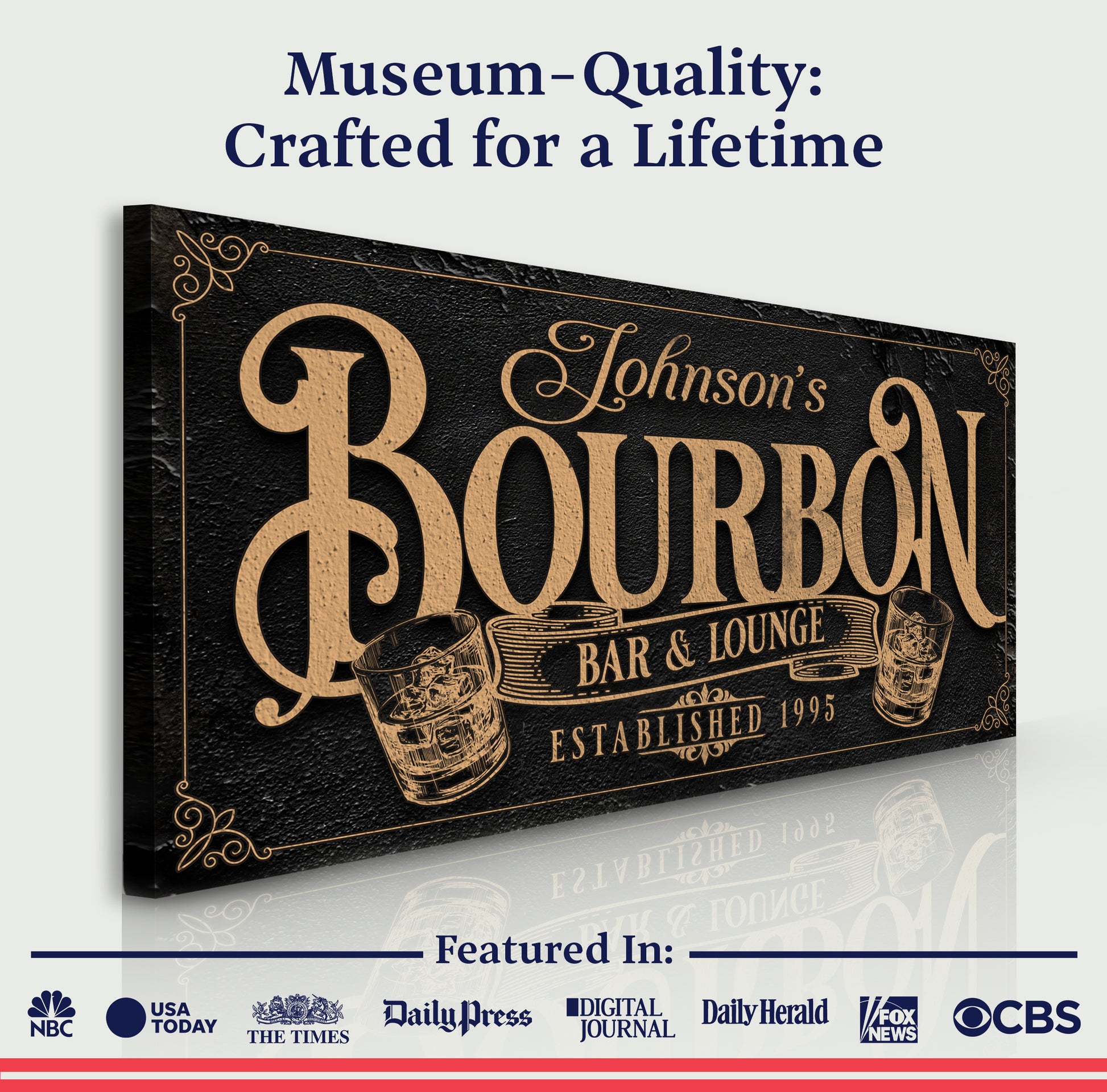 Personalized Bourbon Bar Sign II Quality - Image by Tailored Canvases