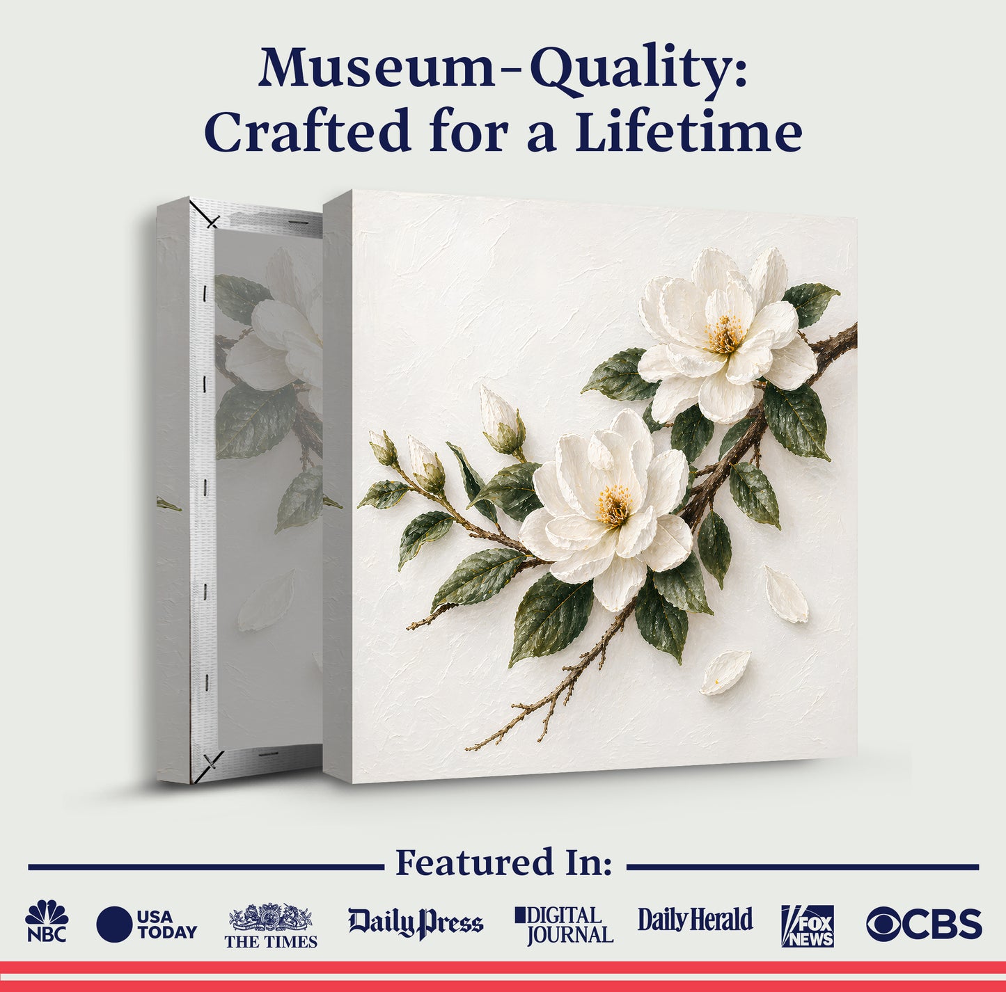 Magnolia Branch — Single Branch On Warm Cream