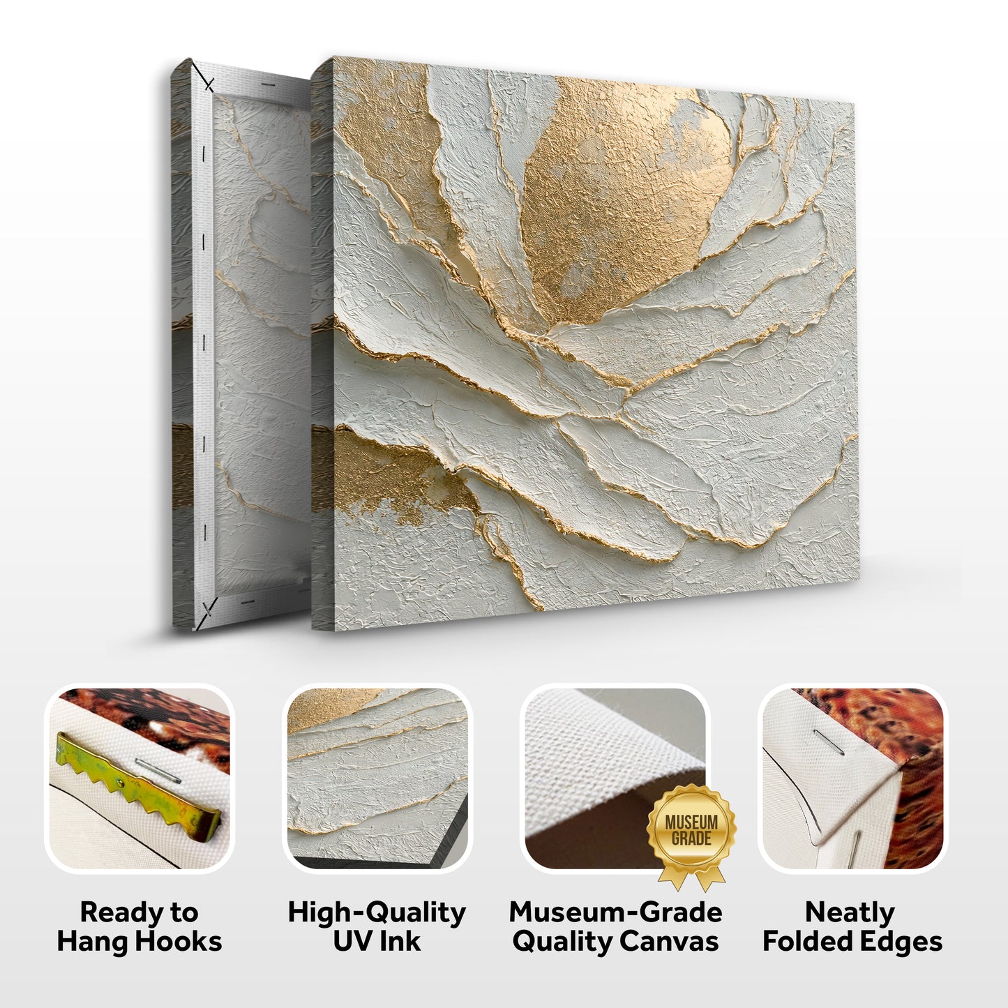 Gilded Petal Relief Wall Art