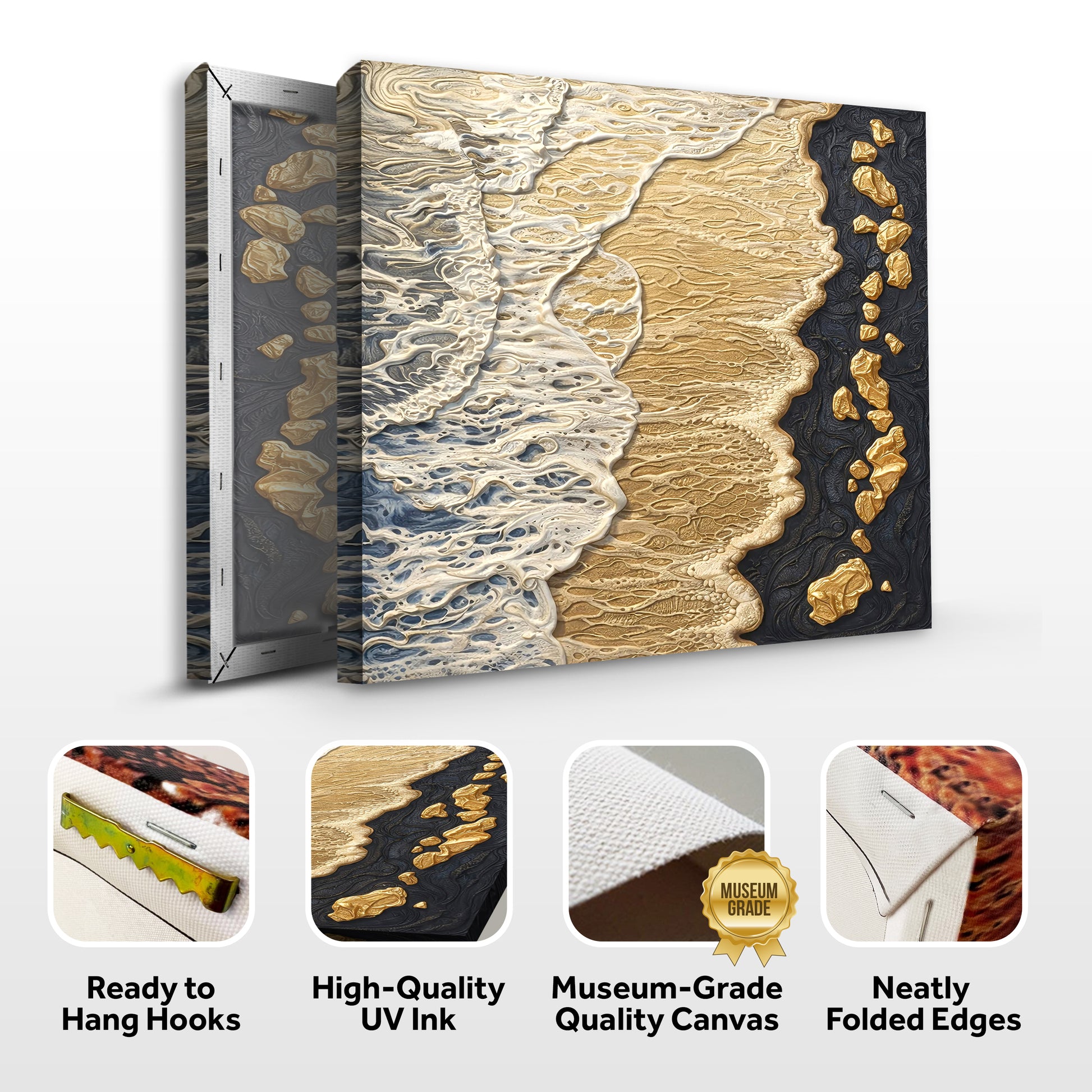 Golden Shoreline Contrast Wall Art