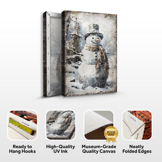 Vintage Snowman Christmas Wall Art II | Tailored Canvases