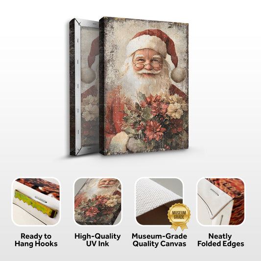 Vintage Christmas Santa Claus Wall Art | Image by Tailored Canvases