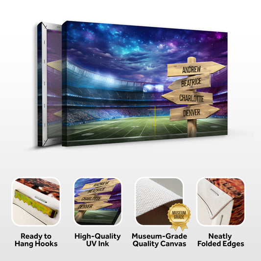 Football Field Family Names Sign