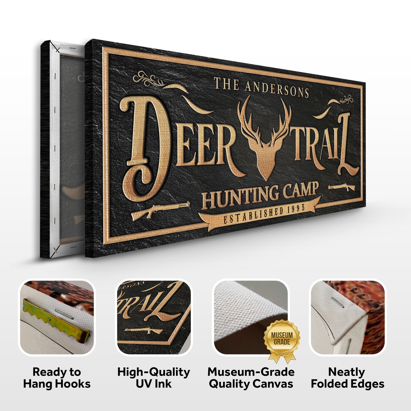 Personalized Deer Trail Hunting Camp Sign