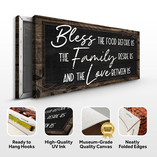 Bless The Food Before Us And The Love Between Us Sign III - Image by Tailored Canvases