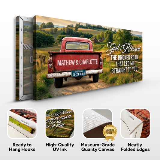 Custom Vintage Truck Couple Sign III