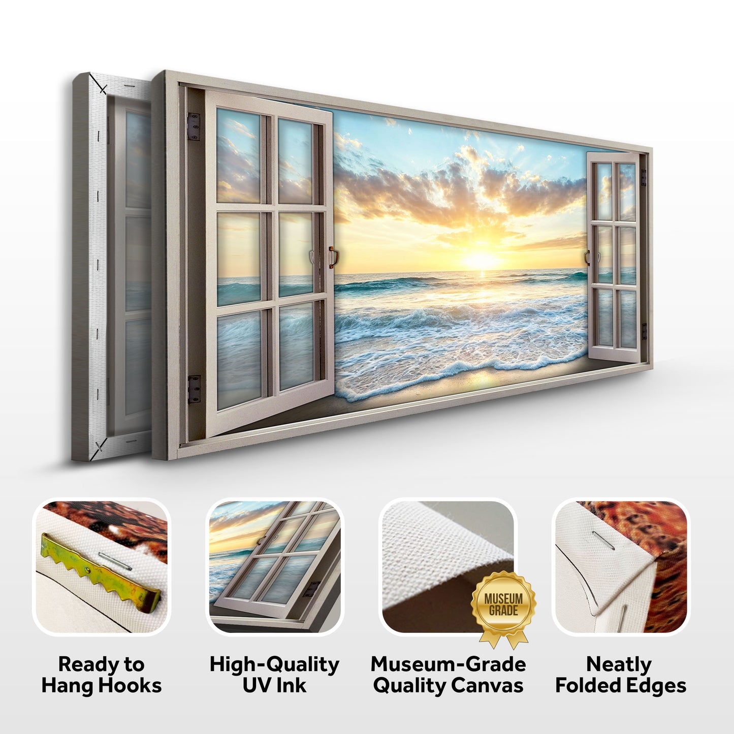 Sunrise Beach Window Scenery Wall Art