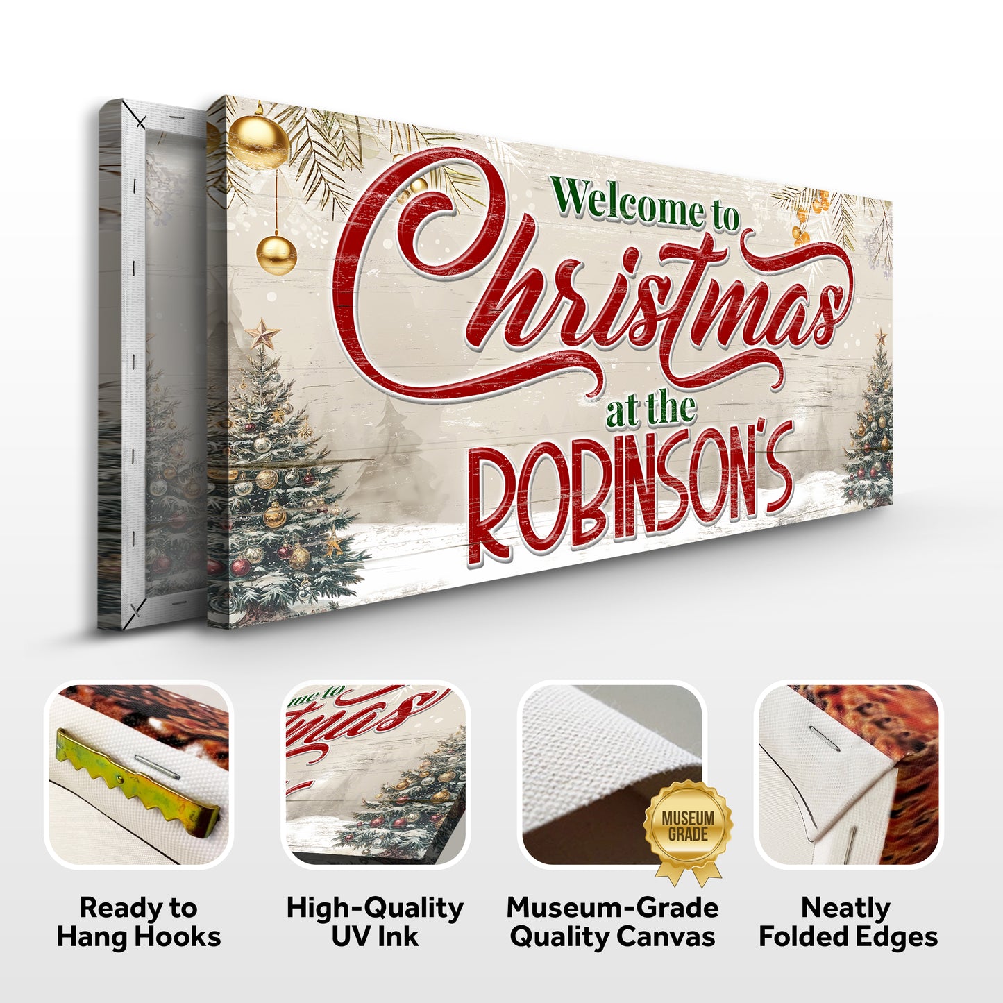 Custom Family Christmas Tree Wall Sign