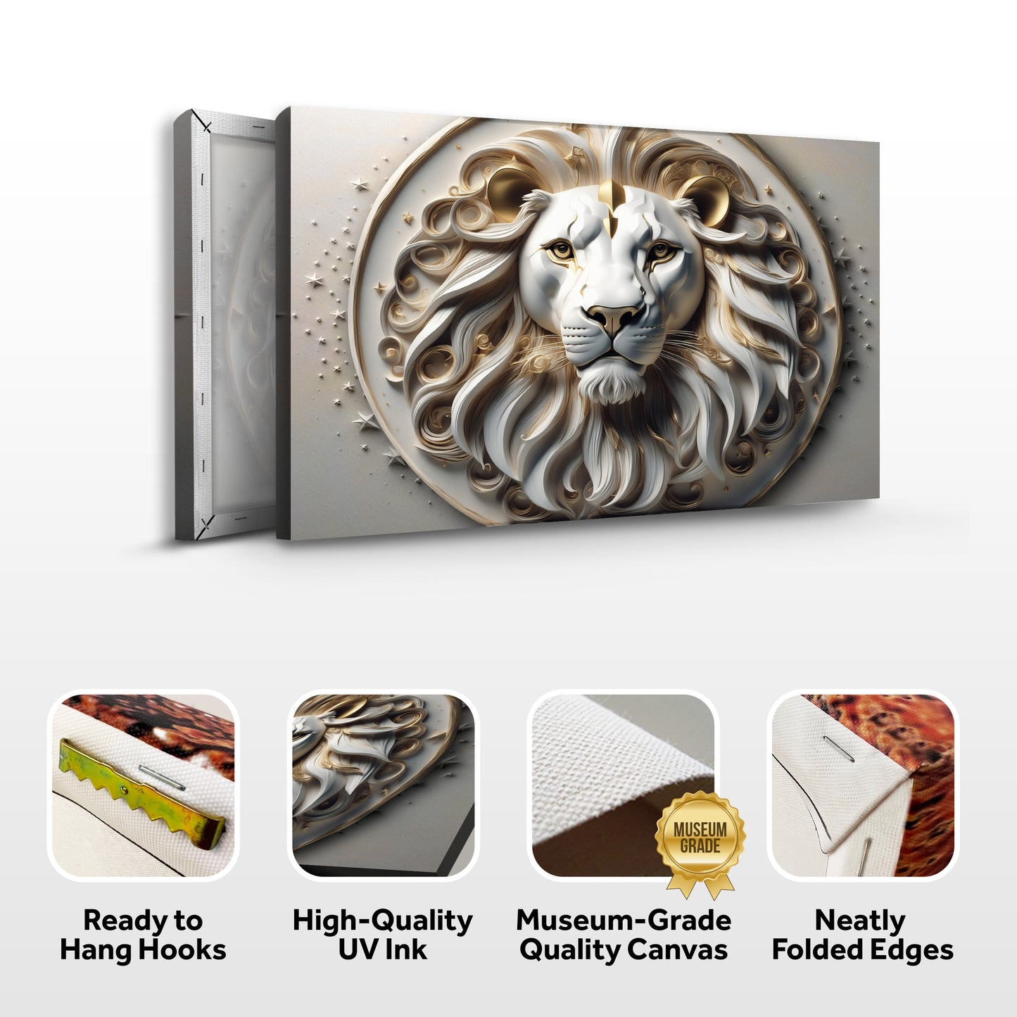 3D Majestic Lion Wall Art VI