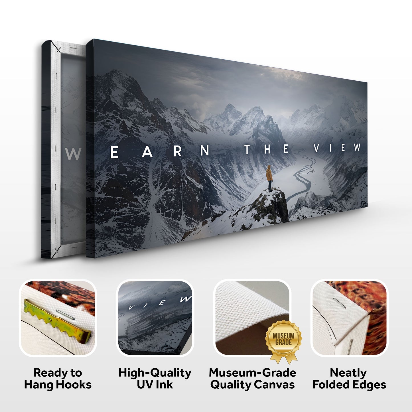 Earn The View Motivational  Wall Sign