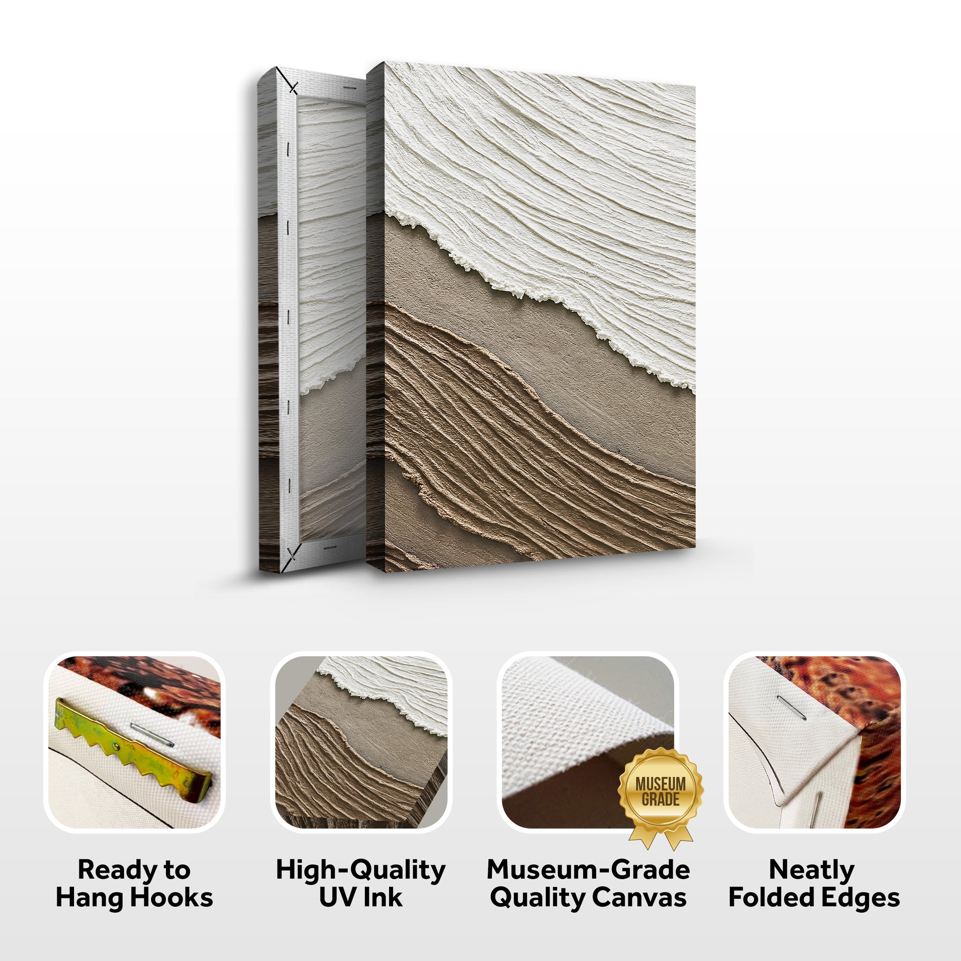 Neutral Waves Abstract Wall Art II