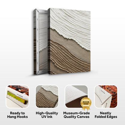 Neutral Waves Abstract Wall Art II