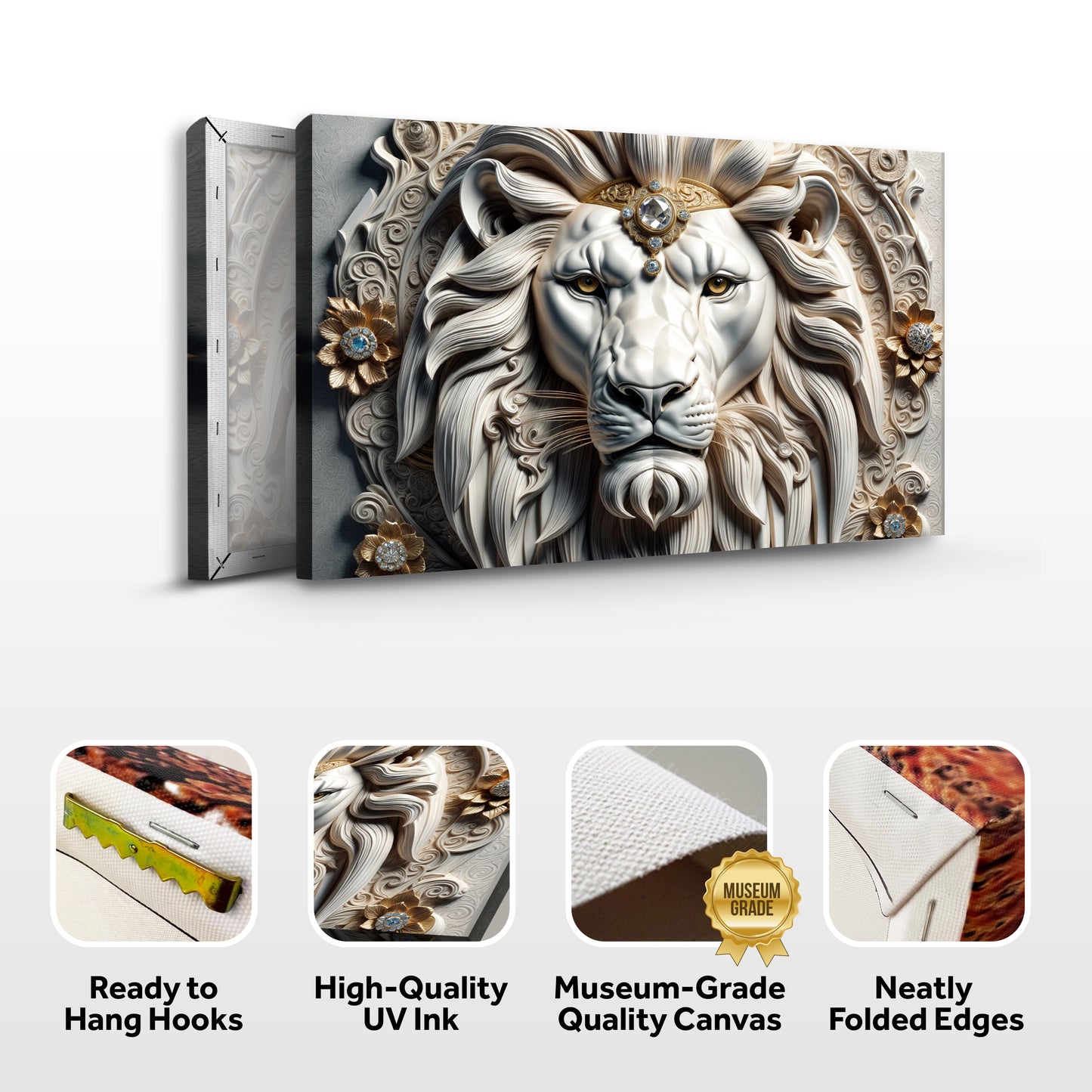 3D Majestic Lion Wall Art II