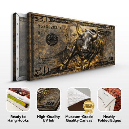 Golden Black Bull Wall Sign