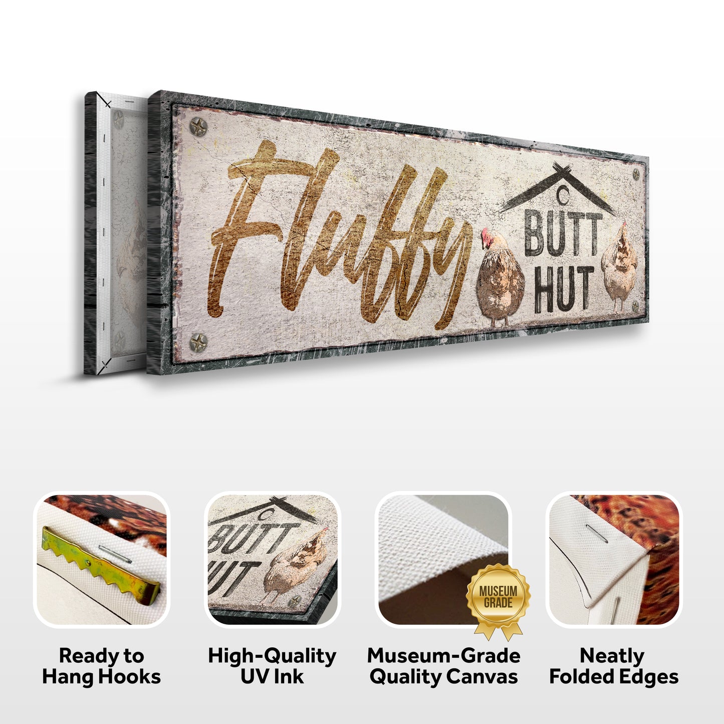 Fluffy Butt Hut Chicken Coop Sign II