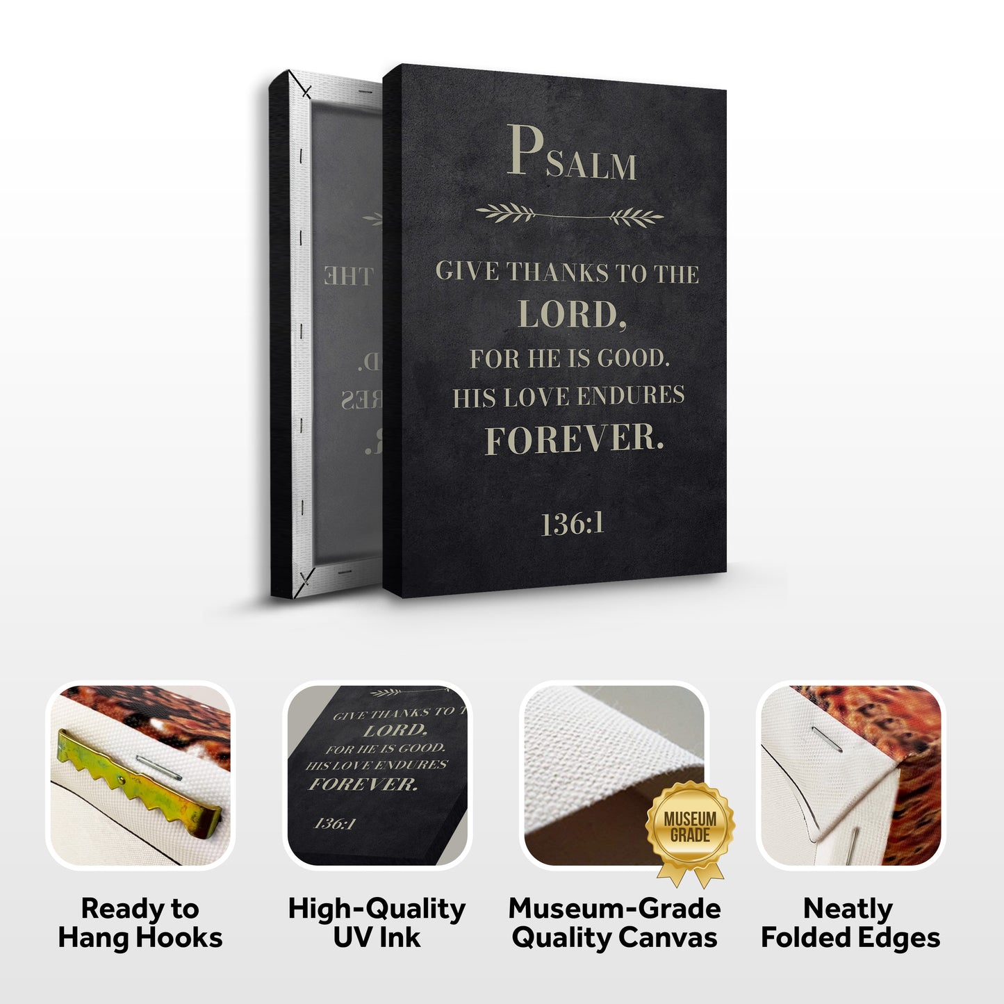 Give Thanks - Psalm 136:1 Wall Sign