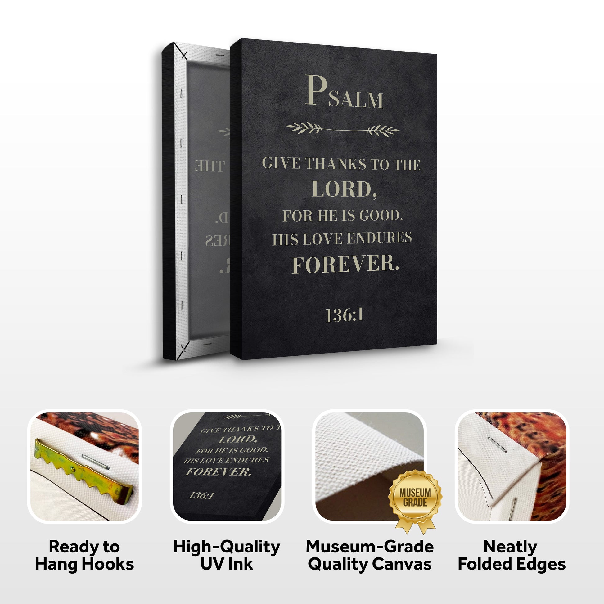 Give Thanks - Psalm 136:1 Wall Sign