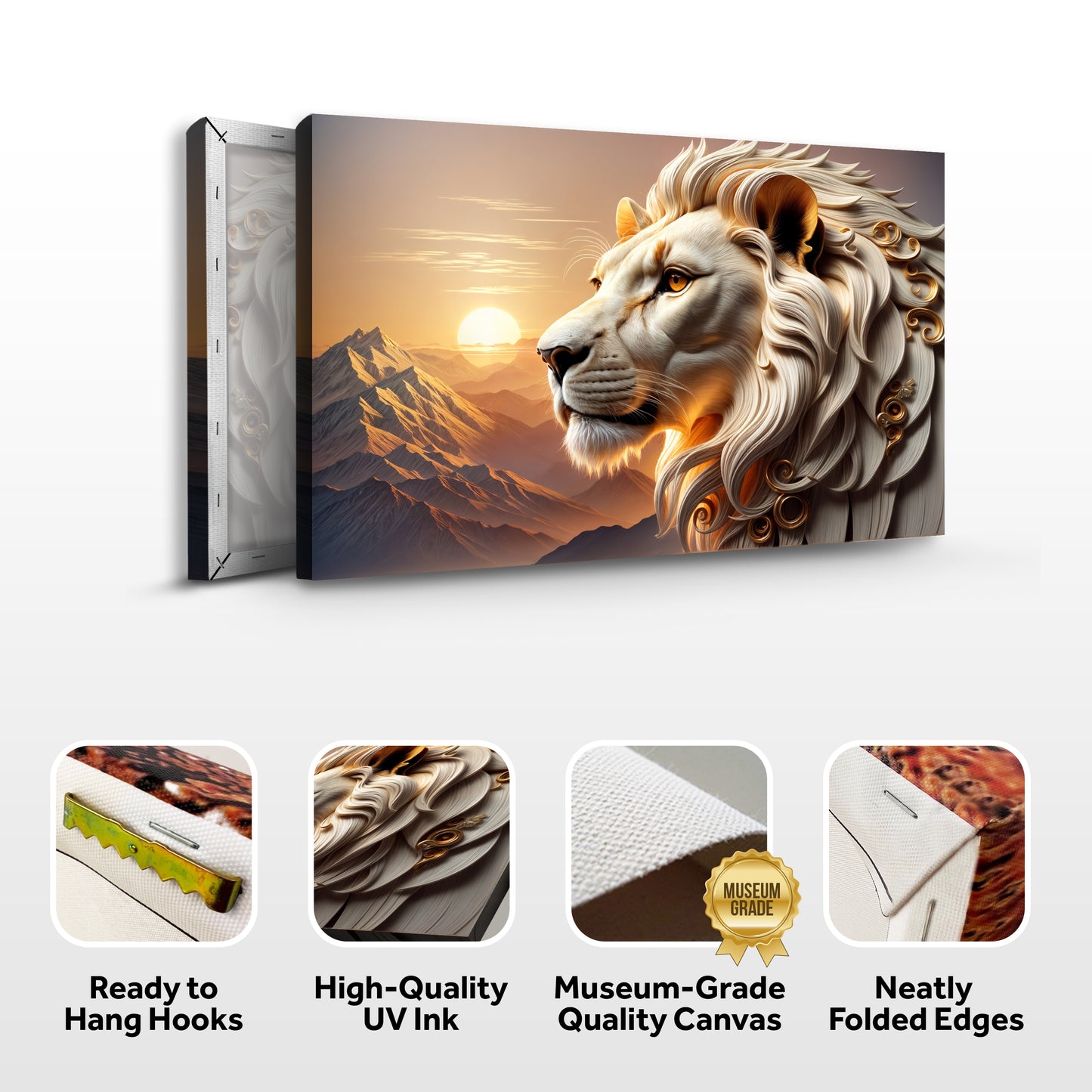 3D Majestic Lion Wall Art IV